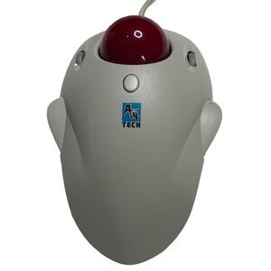 Vintage A4 Tech Red Track Ball Mouse Model WWT-5E Giant Red Ball